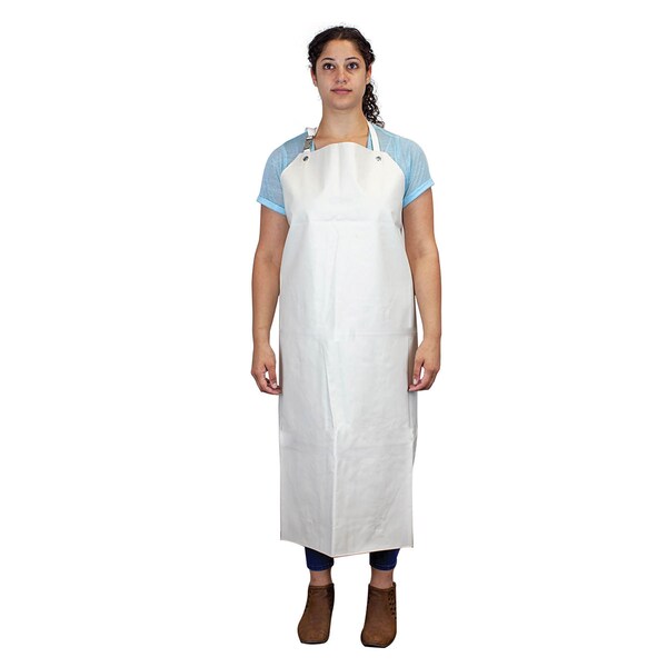 Safe Handler Heavy Duty Nitrile Industrial Apron, White, OSFM BLSH-HDS-HYNI-AP1W - main